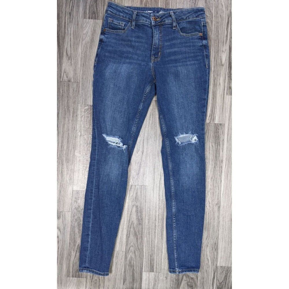 Old Navy Size 4 Rockstar Skinny Distressed Secret Slim Pockets Blue Jeans
